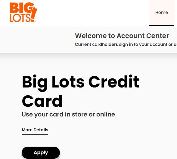 Big Lots Credit Card Apply & Login.