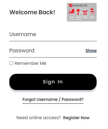 Overstock Signin