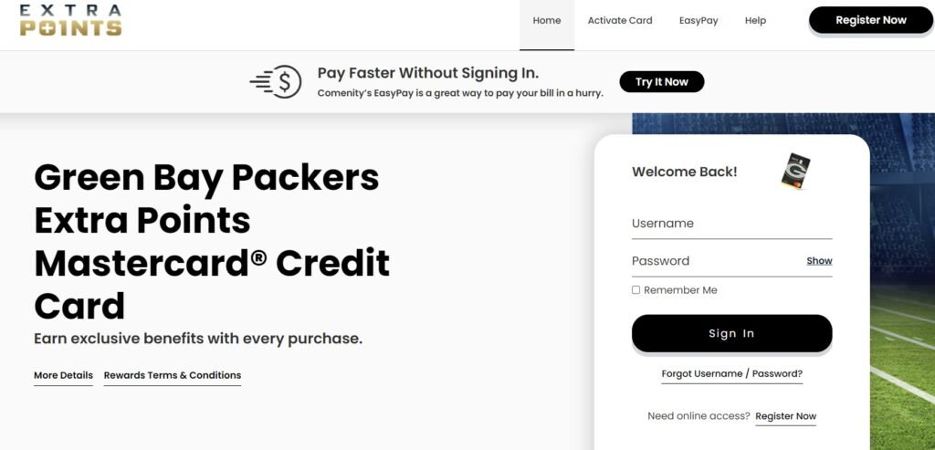 Green Bay Packers Credit Card Login